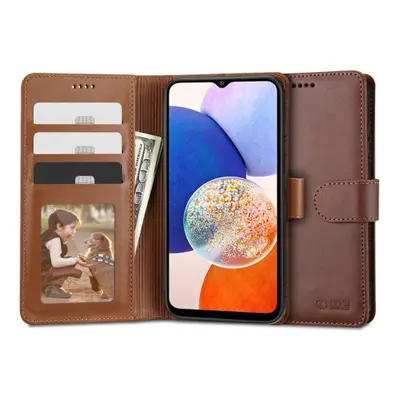 Tech-Protect Wallet könyv tok Samsung Galaxy A14 4G / 5G, barna