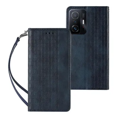 MG Magnet Strap bőr könyvtok Xiaomi Redmi Note 11 Pro 4G/5G, kék