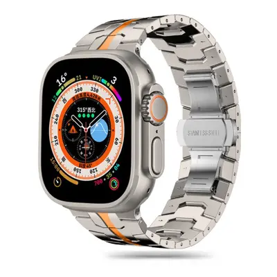 Tech-Protect Stainless Line szíj Apple Watch 42/44/45/49mm, titanium / orange