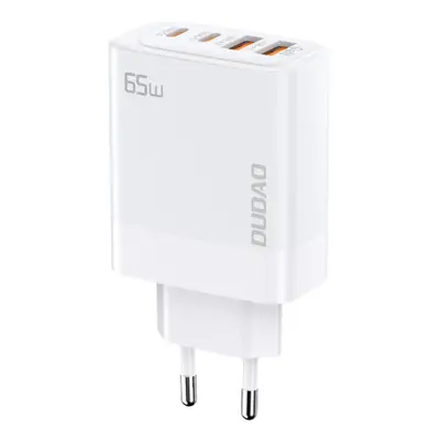 Dudao A65EU GaN hálózati töltő adapter 2x USB / 2x USB-C PD 65W, fehér