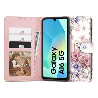 Tech-Protect Wallet könyv tok Samsung Galaxy A16 4G / 5G, blossom flower