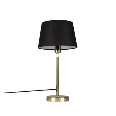 Asztali lámpa arany / sárgaréz, fekete árnyalattal állítható 25 cm - Parte