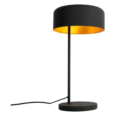 Retro asztali lámpa fekete, arany belsővel - Jinte