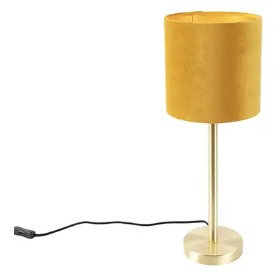 Asztali lámpa sárgaréz 20 cm-es árnyalattal - Simplo