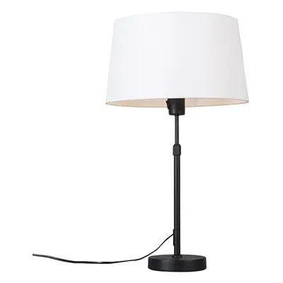 Asztali lámpa fekete, árnyalatfehér, 35 cm állítható - Parte