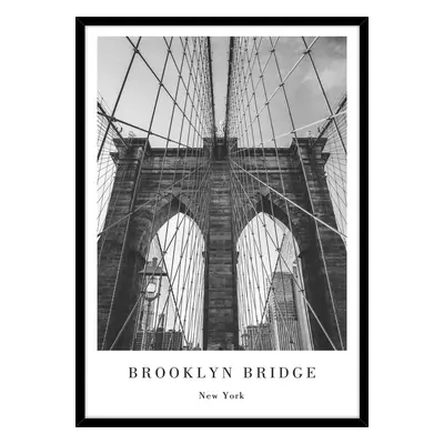 Falikép 50x70 cm, Brooklyn bridge, fekete-fehér - NEW WORK - Butopêa