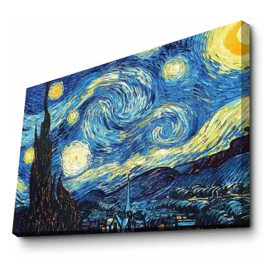 Vászon falikép, Vincent van Gogh másolat, Csillagos éj, kék - NUIT ETOILEE - Butopêa