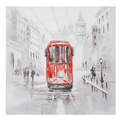 Vászon kép, villamos az esőben, 80x80 cm - TRAM - Butopêa