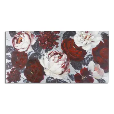 Vászon kép, pünkösdi rózsák,120x60 cm piros, fehér, sötétzöld - ROSES2 - Butopêa