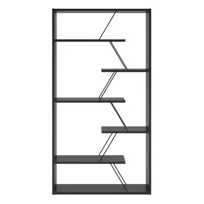Asszimetrikus könyvespolc, fekete-antracit - CAIRE - Butopêa
