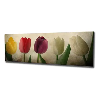 Vászon falikép, tulipánok, 80x30 cm, krémszínű - TULIPES - Butopêa