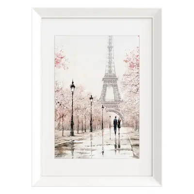 Falikép 50x70 cm, Ejffel torony tájkép, fehér rózsaszín - EIFFEL - Butopêa