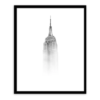 Keretezett falikép, Empire State Building, 50x70 cm, fekete-fehér - TOUR DE BRUME - Butopêa