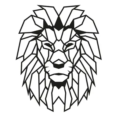 Fém fali dekoráció, oroszlán, fekete - LION - Butopêa