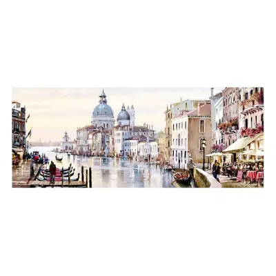 Vászon falikép, canal grande, 60x150 cm, bézs - VENISE - Butopêa