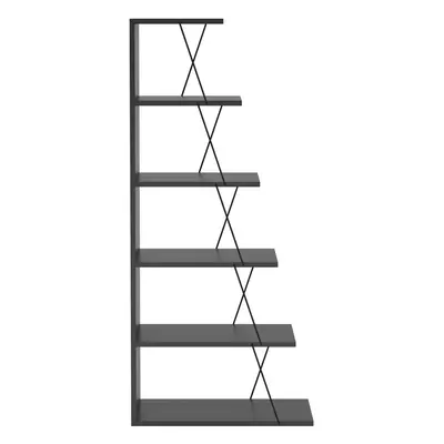 Féloldalas könyvespolc, fekete-antracit - KEOPS - Butopêa