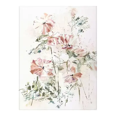 Vászon falikép, rózsaszín virágok, 60x80 cm, pasztell rózsaszín - PETUNIA - Butopêa