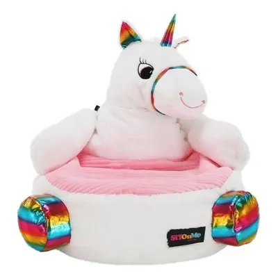 Unikornis alakú babzsákfotel, fehér-rózsaszín - LICORNE - Butopêa