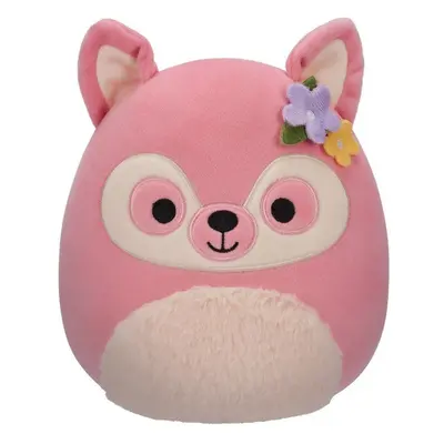 Squishmallows 20 cm - Ditty a lazacszínű makimajom krémszínű hassal és virágos kitűzővel - Butop