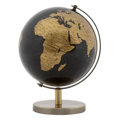 Asztali dekoráció, földgömb 17 cm, fekete bronz - GLOBE - Butopêa