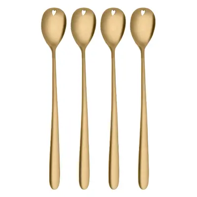 Szívecskés lattés kanalak arany 4 db-os készlet – Love Cutlery