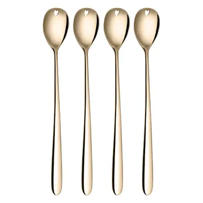 Szívecskés lattés kanalak champagne 4 db-os készlet – Love Cutlery – champagne