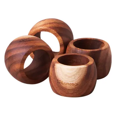 Akácfa szalvétagyűrű, 4 db-os szett o 5,7 cm - FLOW Wooden - 593710