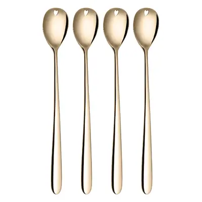 Szívecskés lattés kanalak champagne 4 db-os készlet – Love Cutlery – champagne - 116628