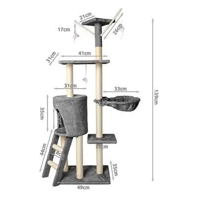 Macska kaparófa 138cm (szürke)