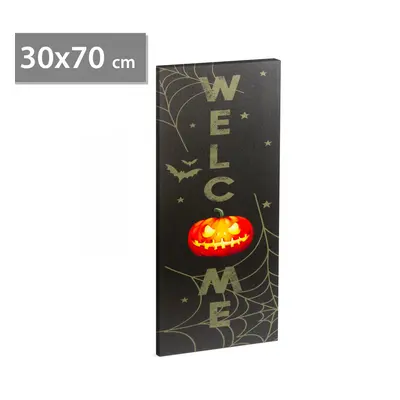 Halloween-i LED-es hangulatkép fali akasztóval (2 x AA, 30 x 70 cm)