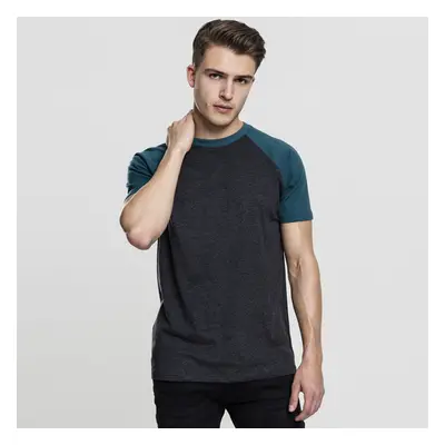 Férfi pólo Urban Classics Raglan Contrast Tee charcoal/teal