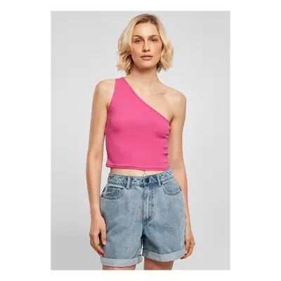 Urban Classics Ladies Cropped Asymmetric Top brightviolet