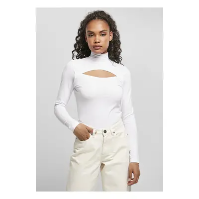 Urban Classics Ladies Cut-Out Turtleneck Longsleeve white