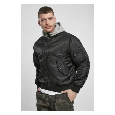 Brandit Hooded MA1 Bomber Jacket blk/gry