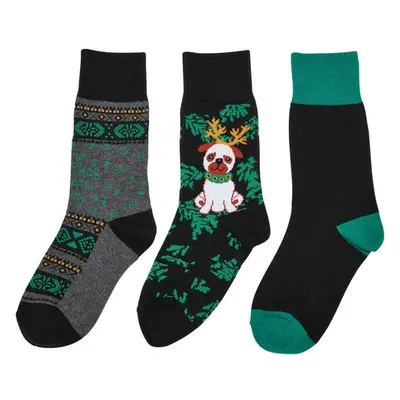 Urban Classics Christmas Dog Socks Kids 3-Pack multicolor