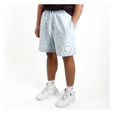 Rovid nadrág Karl Kani Signature Smiley Denim Resort Shorts bleached blue