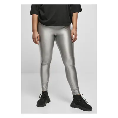 Urban Classics Ladies Highwaist Shiny Metallic Leggings darksilver