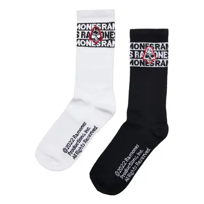 Mr. Tee Ramones Skull Socks 2-Pack black/white