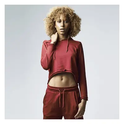 Urban Classics Ladies Cropped Terry Hoody burgundy