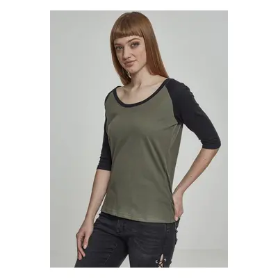 Urban Classics Ladies 3/4 Contrast Raglan Tee olive/black