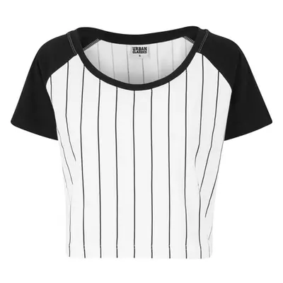 Urban Classics Ladies Cropped Baseball Tee wht/blk