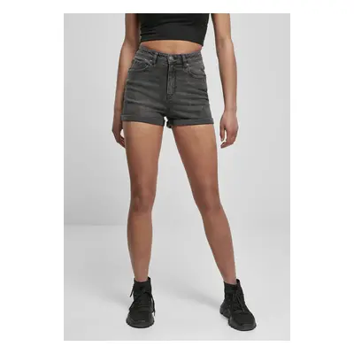 Urban Classics Ladies 5 Pocket Shorts black stone washed