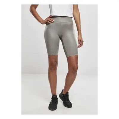 Urban Classics Ladies Imitation Leather Cycle Shorts asphalt