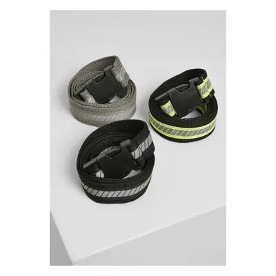 Urban Classics Reflective Belt 3-Pack blk/neonyellow/silv-blk-gry