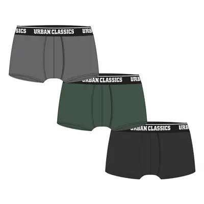 Urban Classics Boxer Shorts 3-Pack grey+darkgreen+black