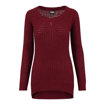 Urban Classics Ladies Long Wideneck Sweater burgundy