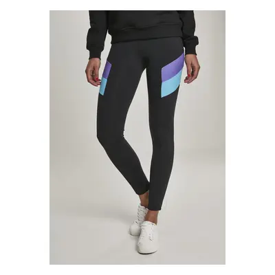 Urban Classics Ladies Color Block Leggings black/ultraviolet