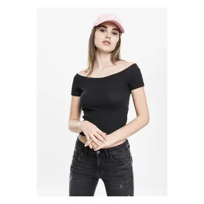 Urban Classics Ladies Off Shoulder Rib Tee black