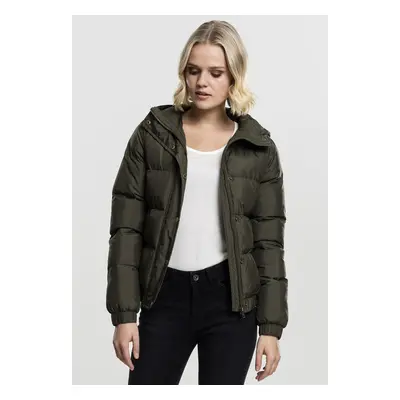 Urban Classics Ladies Hooded Puffer Jacket dark olive