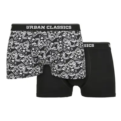 Urban Classics Organic Boxer Shorts 2-Pack detail aop+black